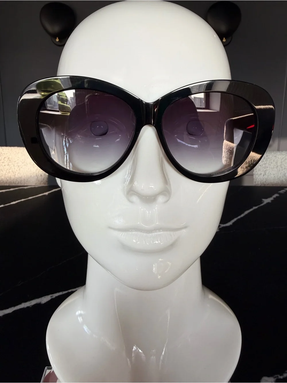Loewe Black Oversized Sunglasses with Gradient Purple Lenses